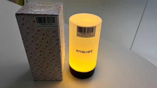 Viyelioc Portable Small Table Lamp, color: white, Weight:50g, Mini size, Length 3.5 inches, width 3.5 inches, height 7.3 inches, Model number: TD01