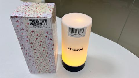 Viyelioc Portable Small Table Lamp, color: white, Weight:50g, Mini size, Length 3.5 inches, width 3.5 inches, height 7.3 inches, Model number: TD01