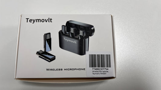 Wireless Microphone,Teymovlt,TMUS01, Clip on Mic for Recording, Lapel Wireless Microphones 2 Pack，black,mini size