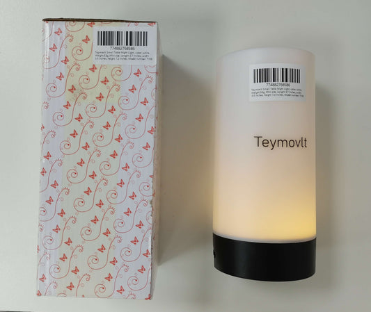 Teymovlt Small Table Night Light, color: white, Weight:53g, Mini size, Length 3.7 inches, width 3.5 inches, height 7.2 inches, Model number: TY06