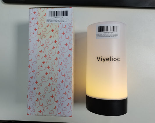 Viyelioc Small Table Lamp for Desk, color: white, Weight:51g, Mini size, Length 3.6 inches, width 3.6 inches, height 7.4 inches, Model number: TL01