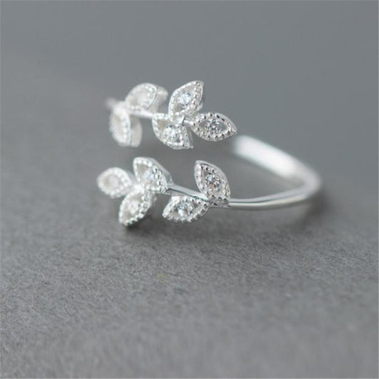 Silver Leaves Ring