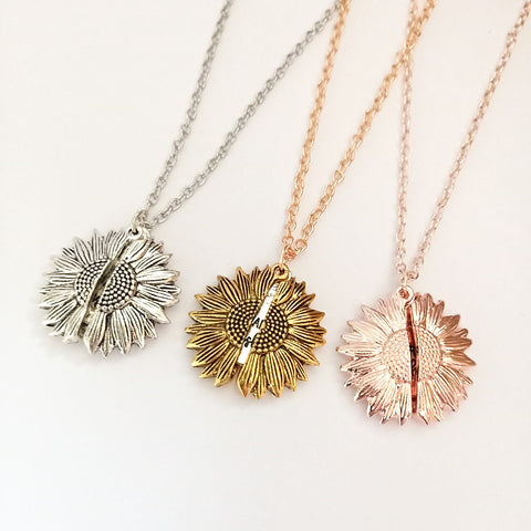 Sunflower  Lettering Necklace