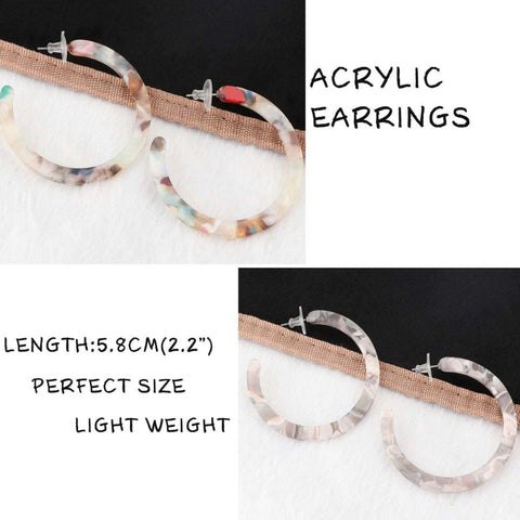 4Pairs Acrylic Hoop Earrings