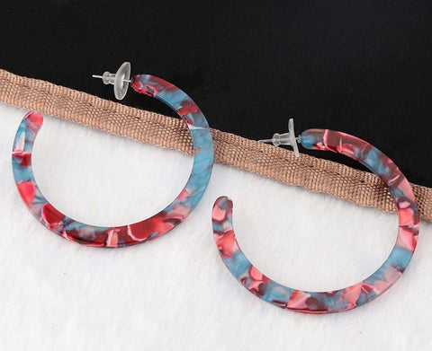 4Pairs Acrylic Hoop Earrings