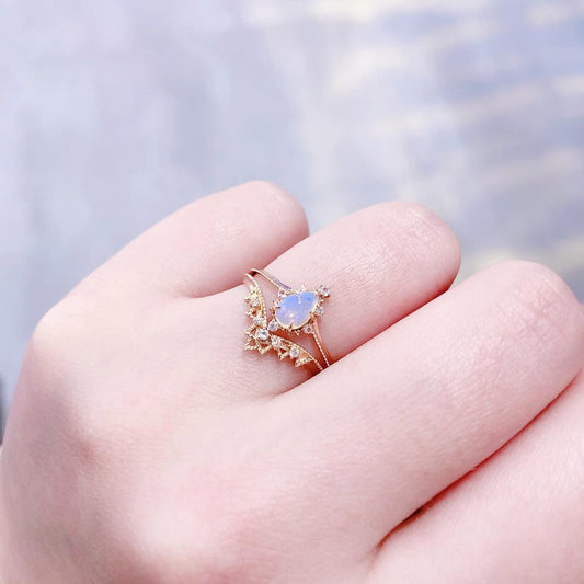 Crown Blue Opal Ring