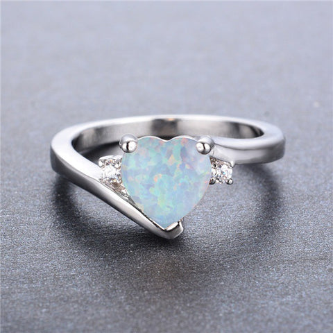 Heart-shaped Opal Ring