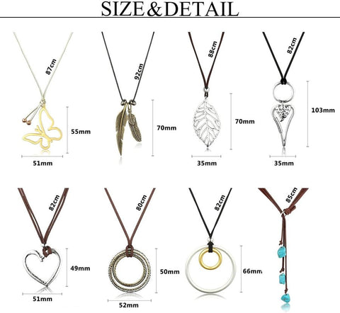 9 Pcs Long Necklaces