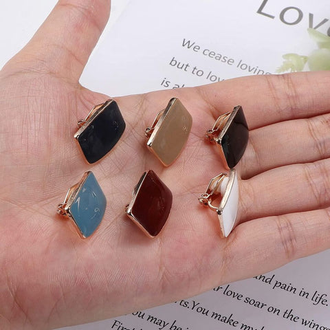 6 Pcs Colorful Clip on Earrings