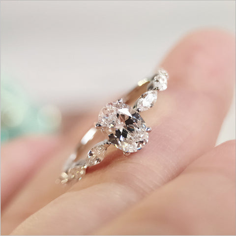 Dove Egg Moissanite Ring