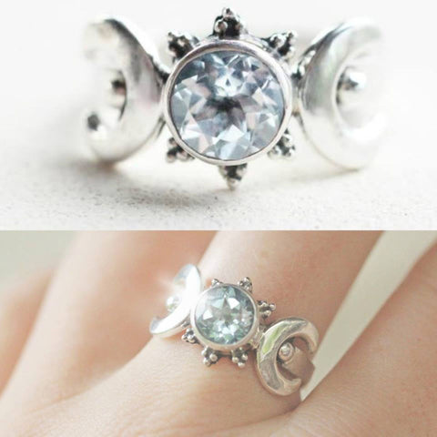 Vintage Silver Moonstone Ring