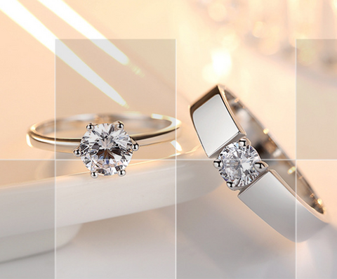 Couples CZ Stone Rings