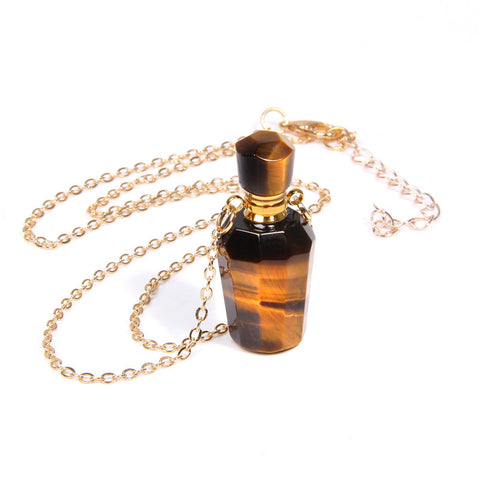 Perfume bottle crystal pendant necklace