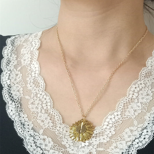 Sunflower  Lettering Necklace