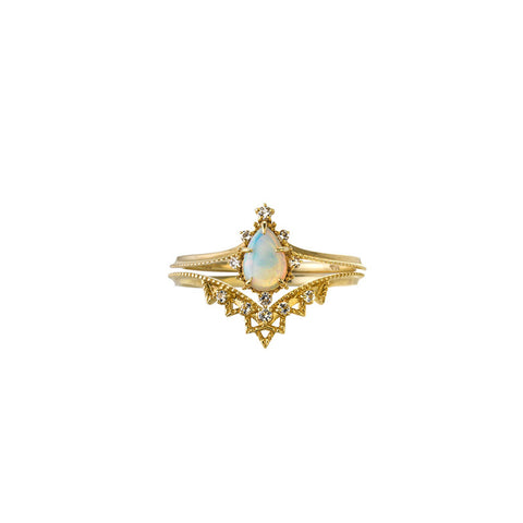 Crown Blue Opal Ring