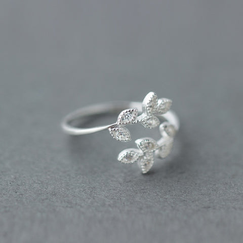 Silver Leaves Ring