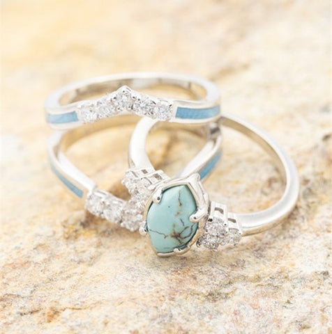 Turquoise Three-piece Ring