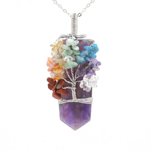 Crystal Tree Winding Necklace