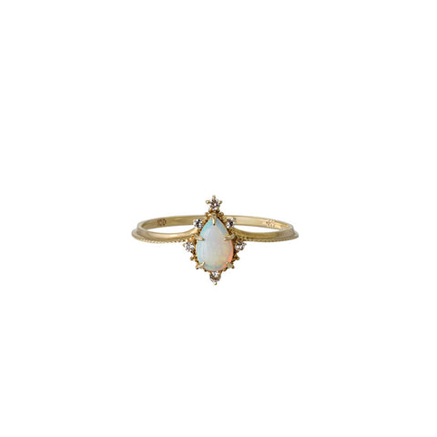 Crown Blue Opal Ring