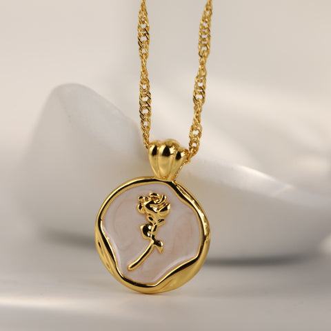 Classic Rose Medal Pendant