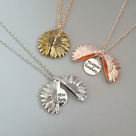 Sunflower  Lettering Necklace