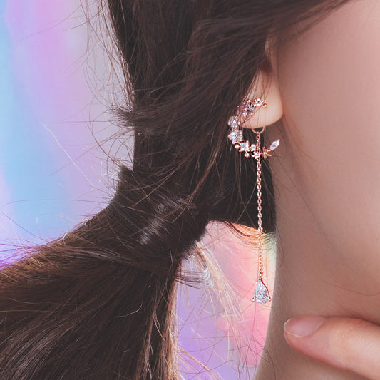 Asymmetrical moon earrings