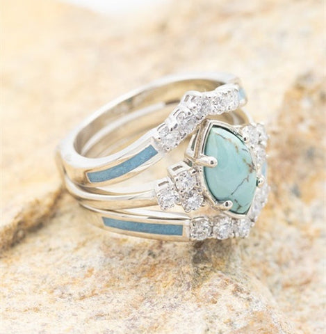 Turquoise Three-piece Ring