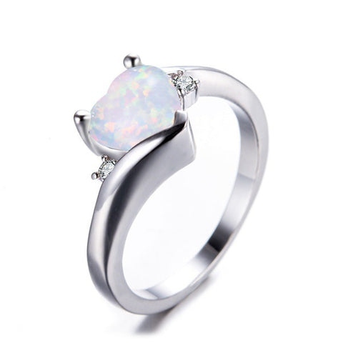 Heart-shaped Opal Ring