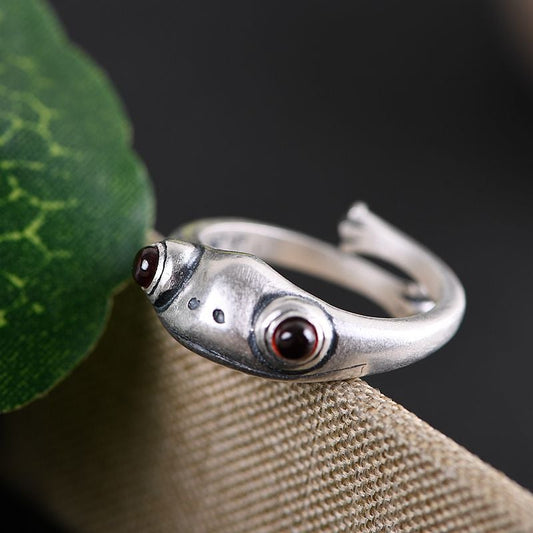 Balmora Silver Frog Ring