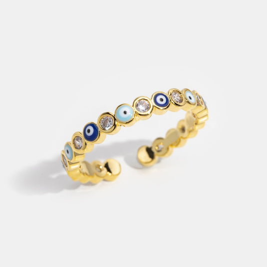 Blue Evil Eye Crystal Ring