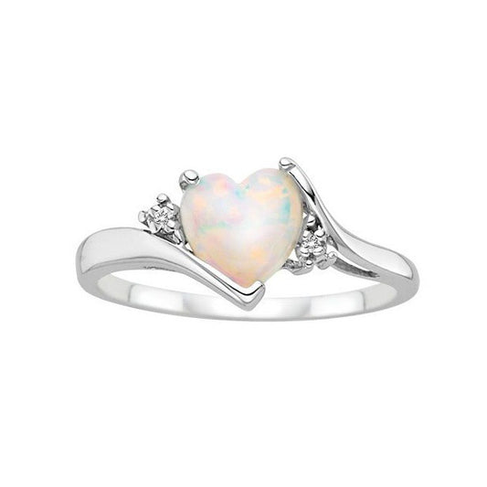 Heart-shaped Opal Ring