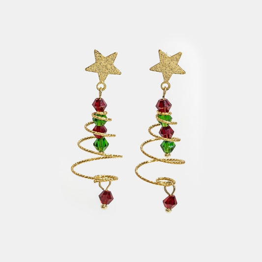 Merry Christmas Tree Earrings