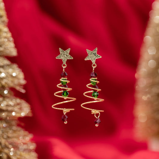 Merry Christmas Tree Earrings