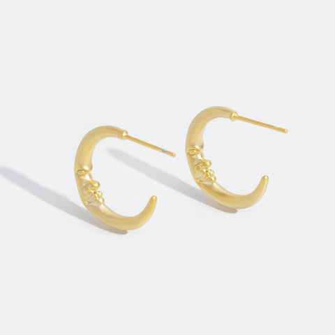 Crescent 18K Gold Moon Earrings