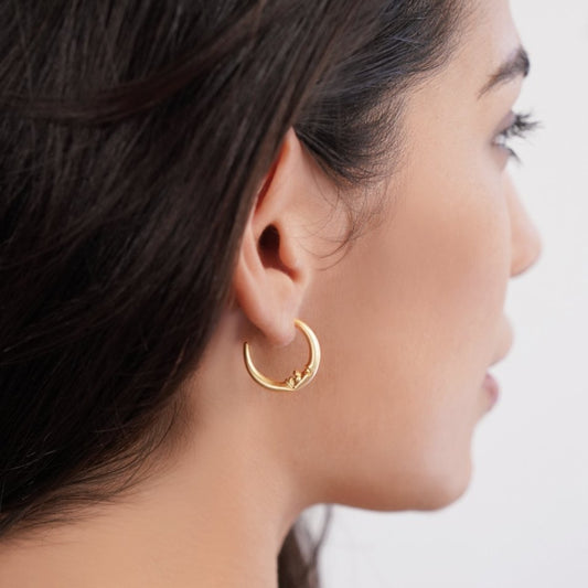 Crescent 18K Gold Moon Earrings