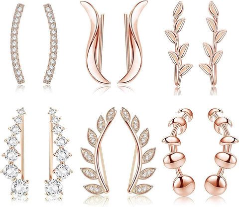 6Pcs  Climber Hoop Earring