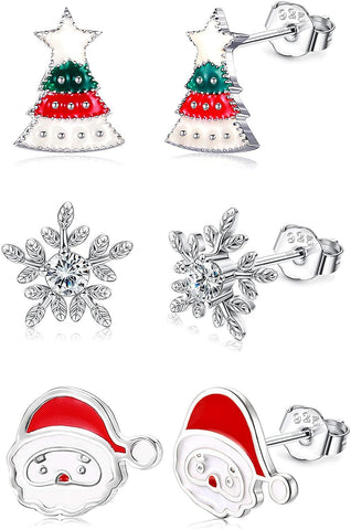 3Pcs Christmas Earrings