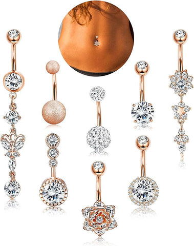 8pcs Belly Button Rings