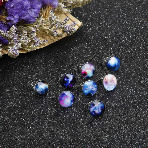 8Pcs Galaxy Astronomy  Earrings