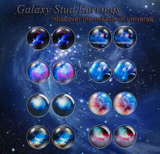 8Pcs Galaxy  Earrings