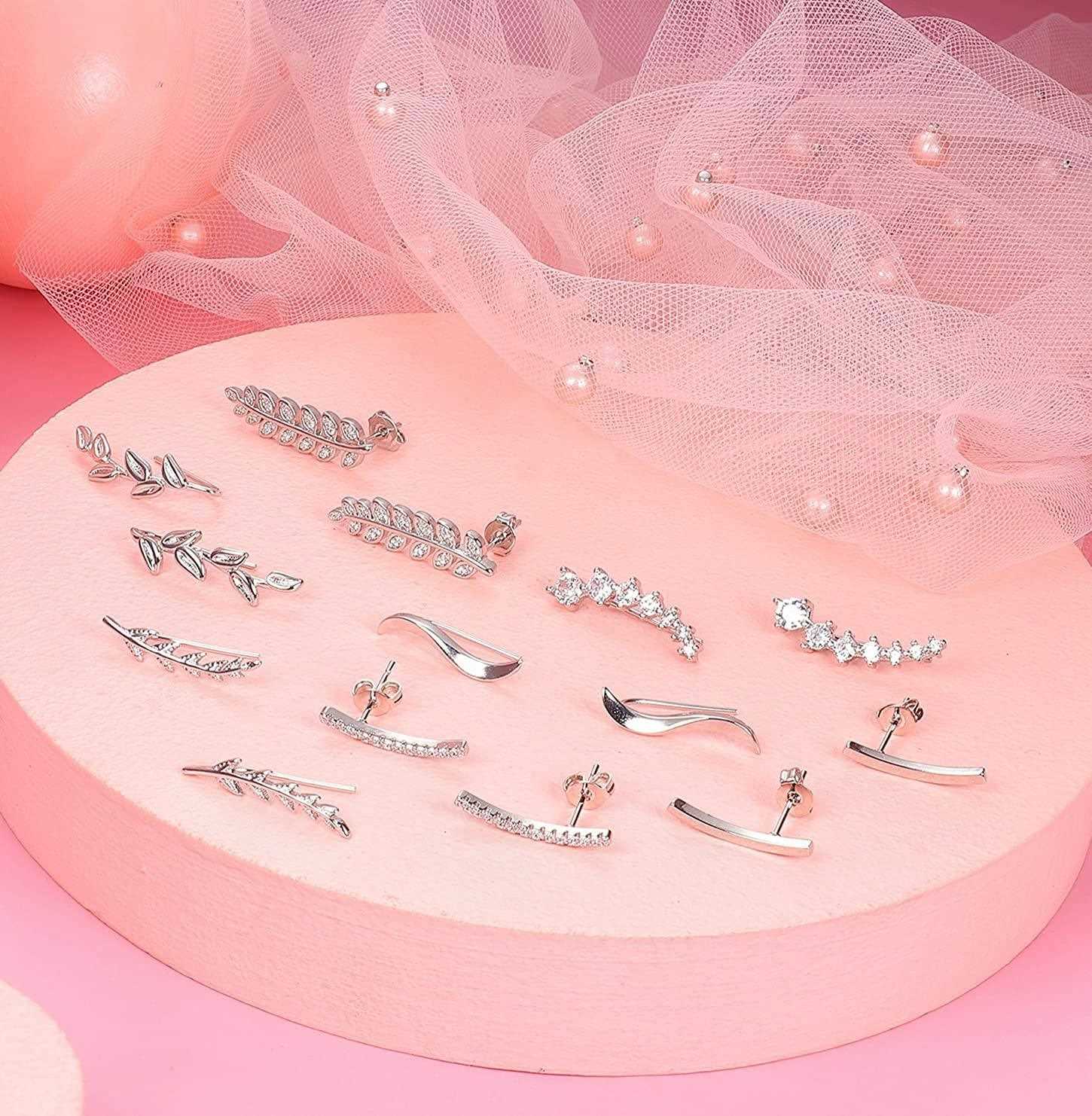 7Pcs Hoop Climber Earrings