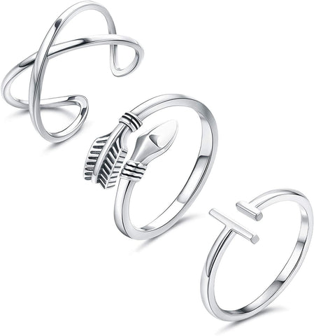 3Pcs Minimalist Silver rings