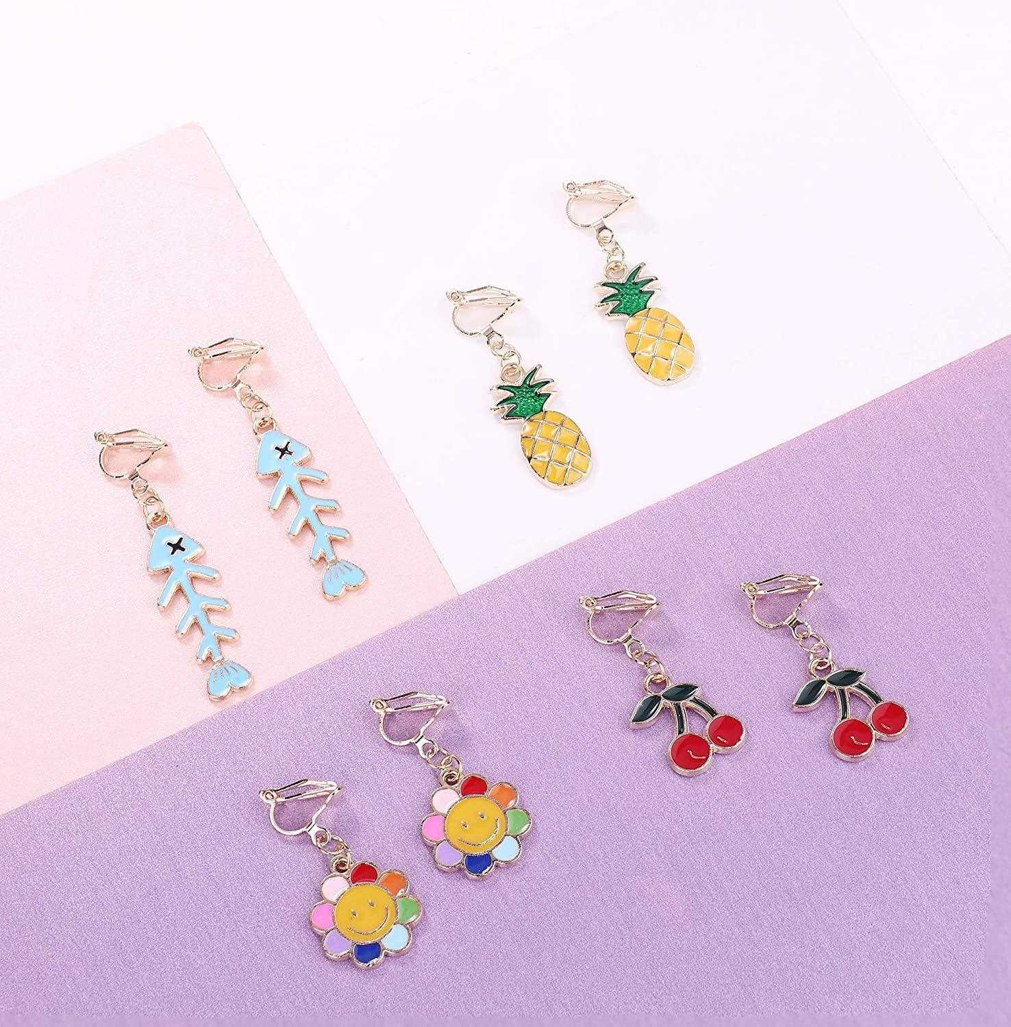 20 Pcs Cute Clip On Earrings