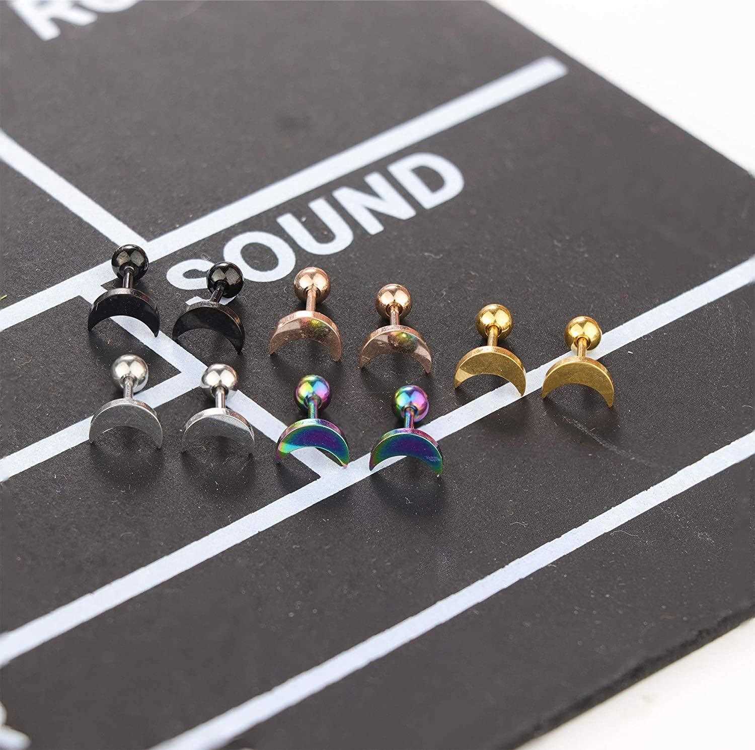 5Pcs Barbell Piercing  Earrings