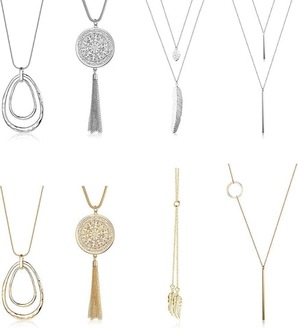 8 Pcs Long Necklaces