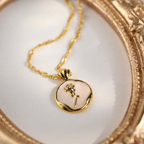 Classic Rose Medal Pendant