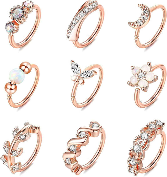 9Pcs Piercing  Rings