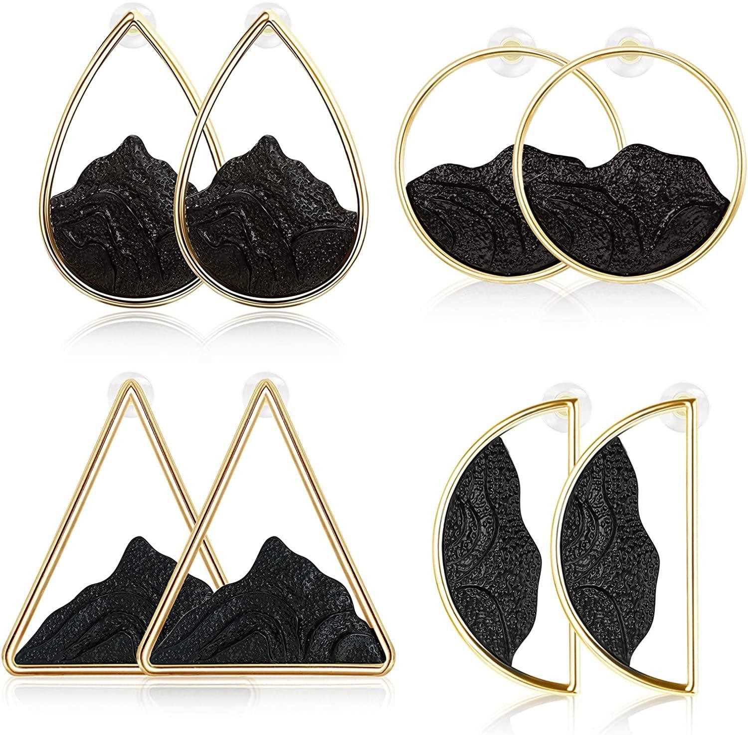 4Pcs Geometric Dangle Earrings