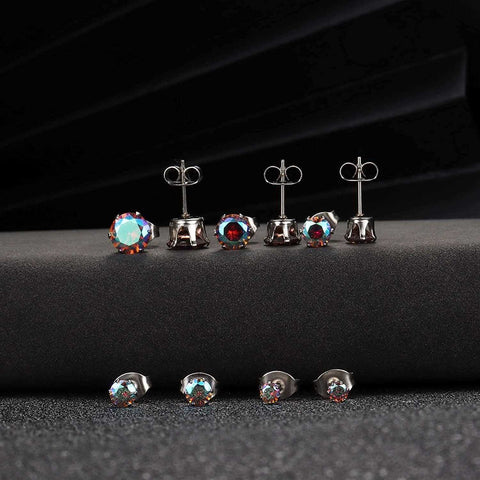 5Pcs CZ Stud Earrings Sets