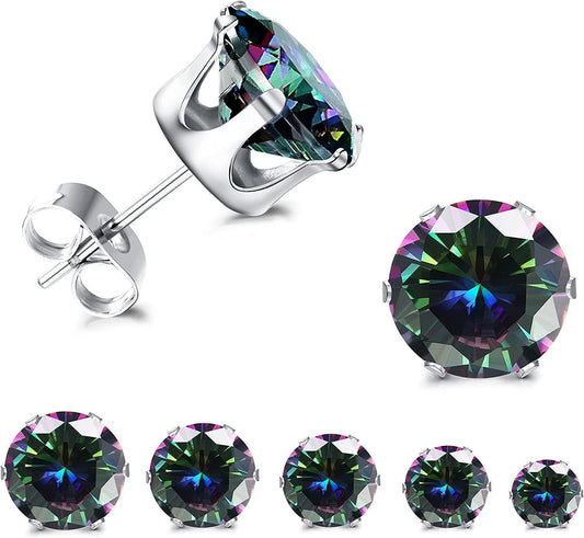 5Pcs CZ Stud Earrings Sets